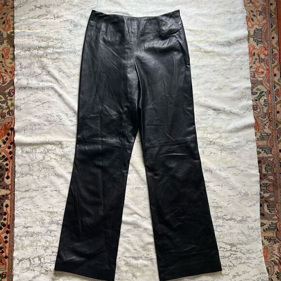 Talbots vintage 100% leather straight leg trouser - Picture 2 of 9